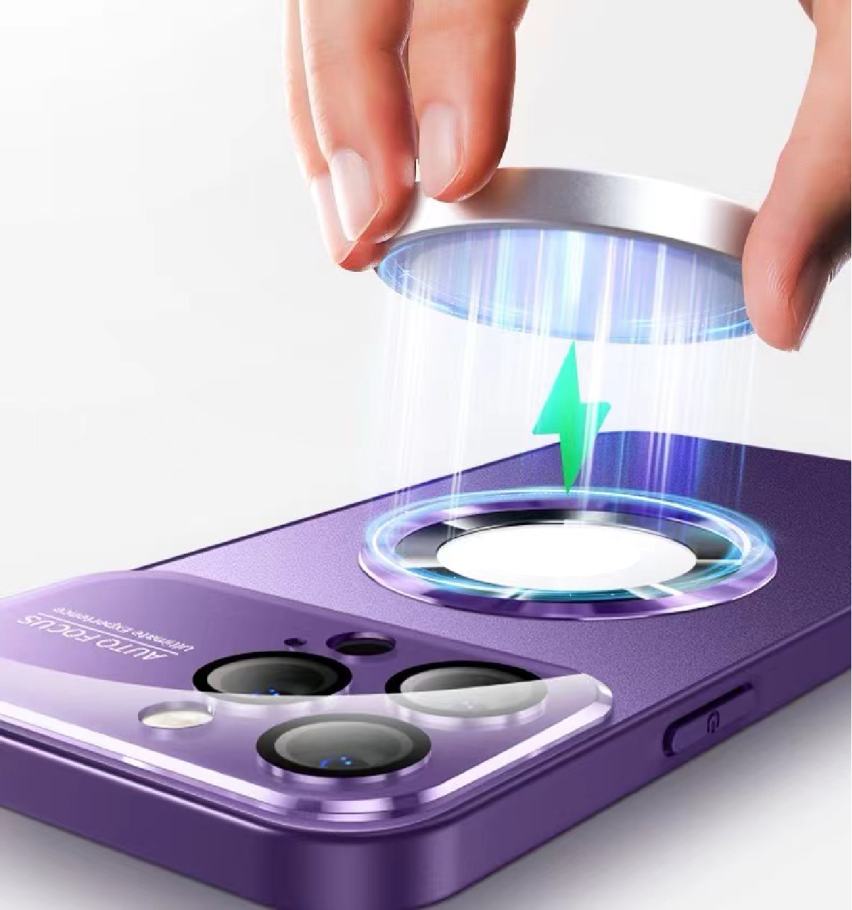 Large Window Lens Protection Frosted Magnetic Phone Case