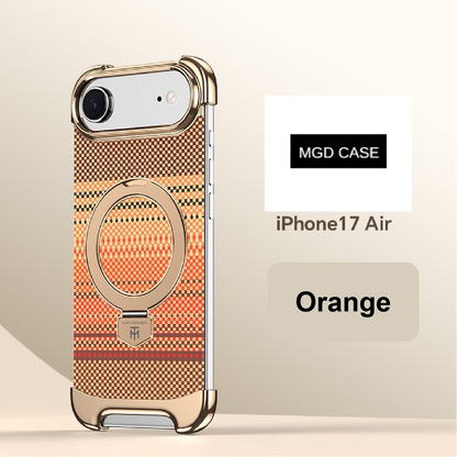 Noble Artistic Frame Carbon Fiber Pattern Magnetic Bracket Phone Case