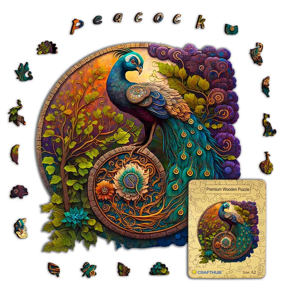 Peacock Yin Yang - Jigsaw Puzzle