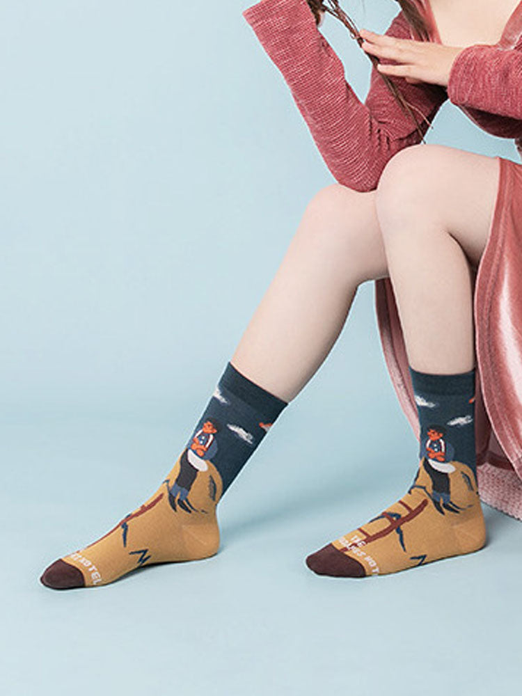 Cartoon Pattern Mid-Calf Socks