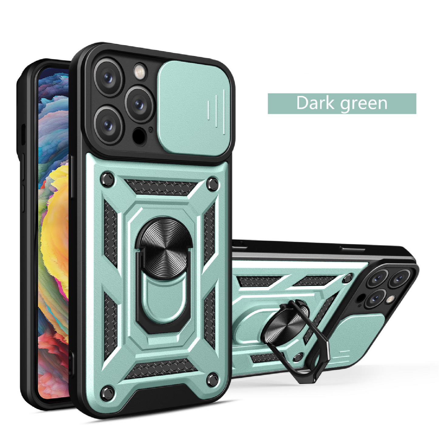 Mecha sliding cover lens protective phone case