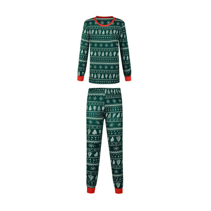 Green Christmas Tree Patterned Family Matching Pajamas Sets