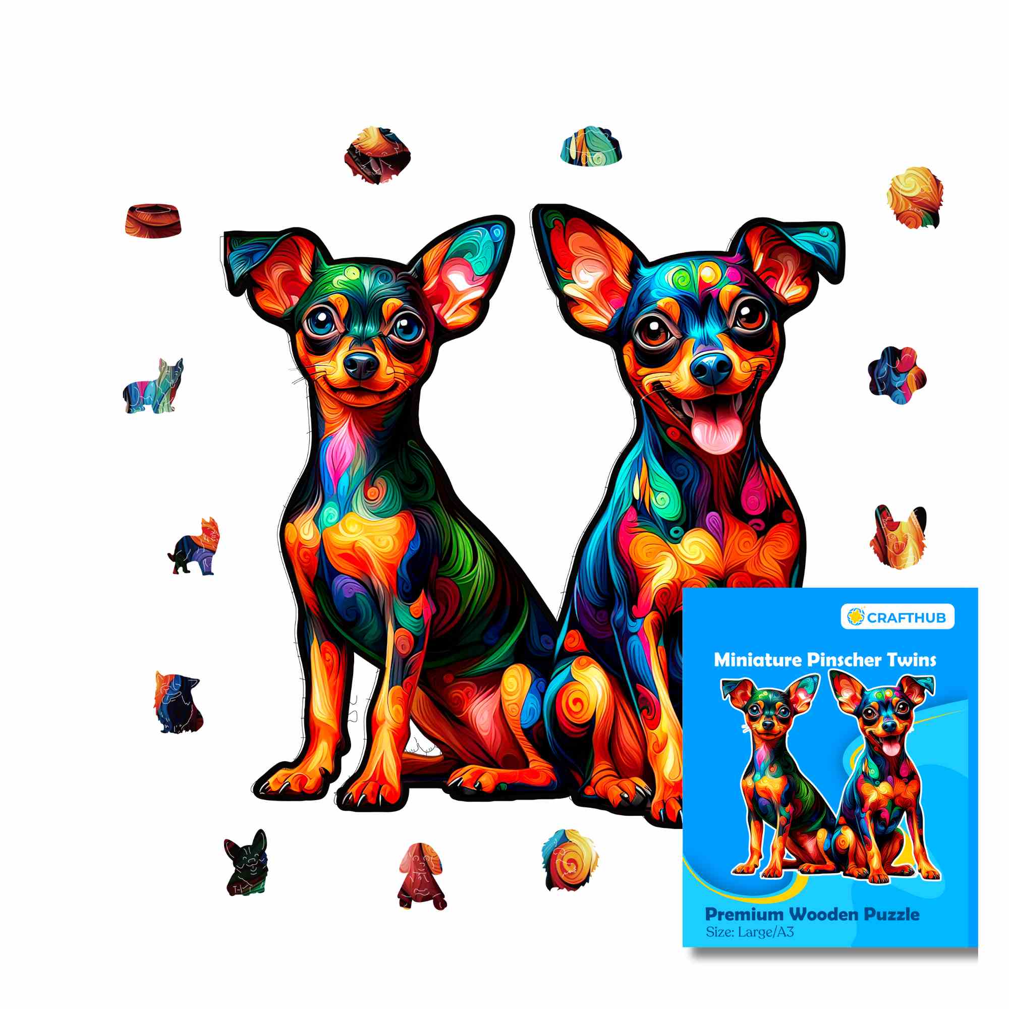 Twin Miniature Pinscher Dog - Jigsaw Puzzle