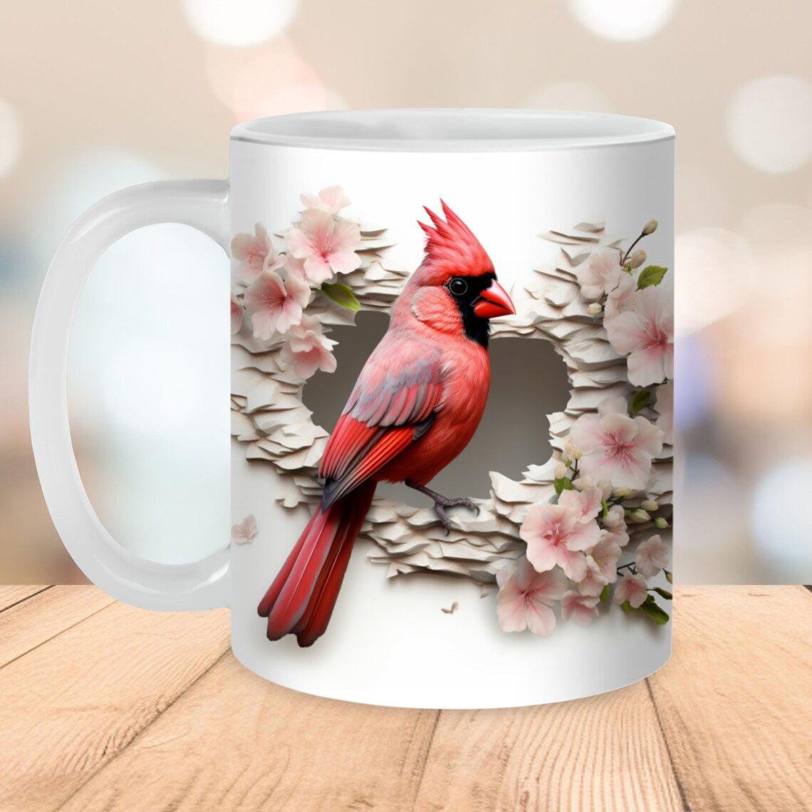 American Cardinals Holly Bird Ceramic Coffee Mug