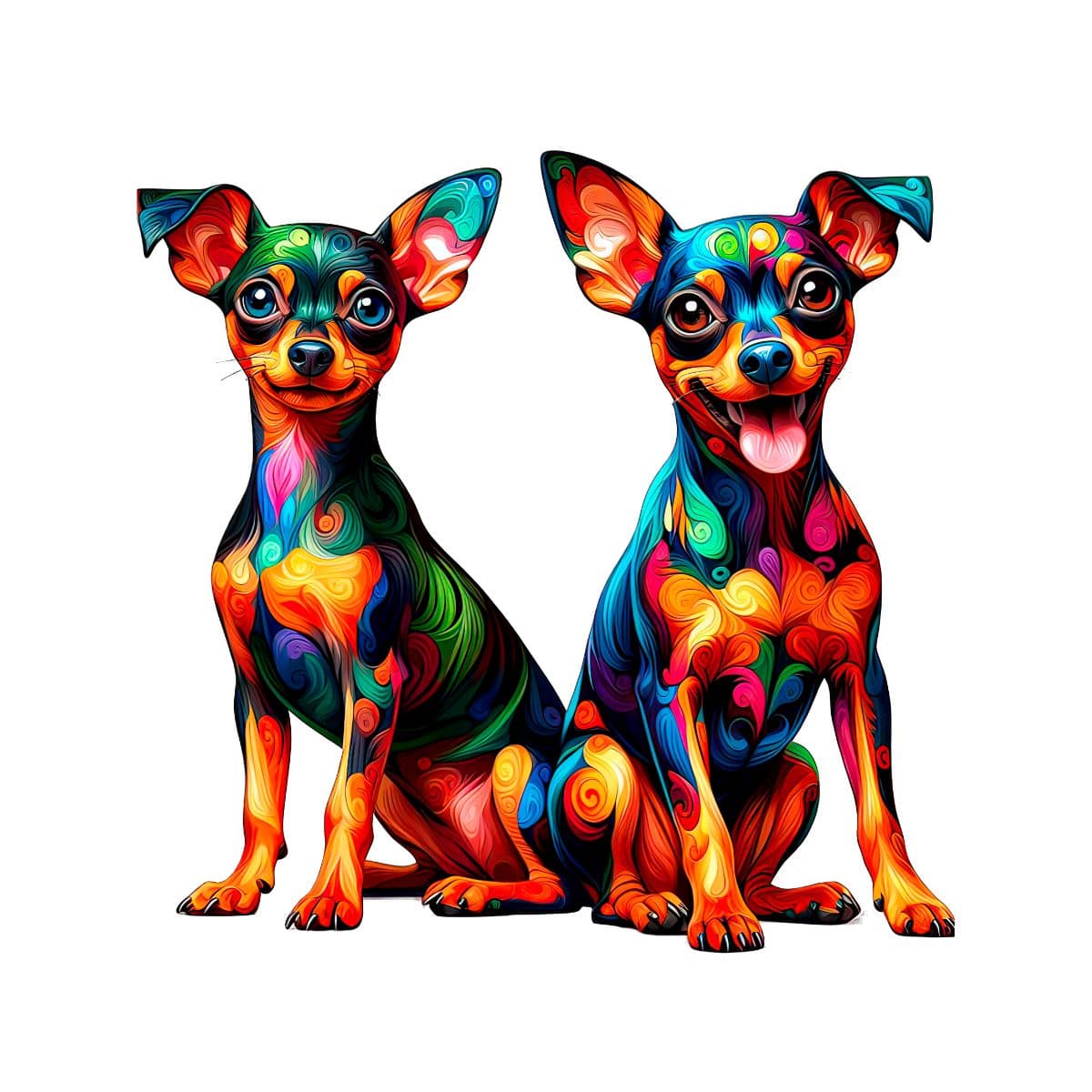 Twin Miniature Pinscher Dog - Jigsaw Puzzle