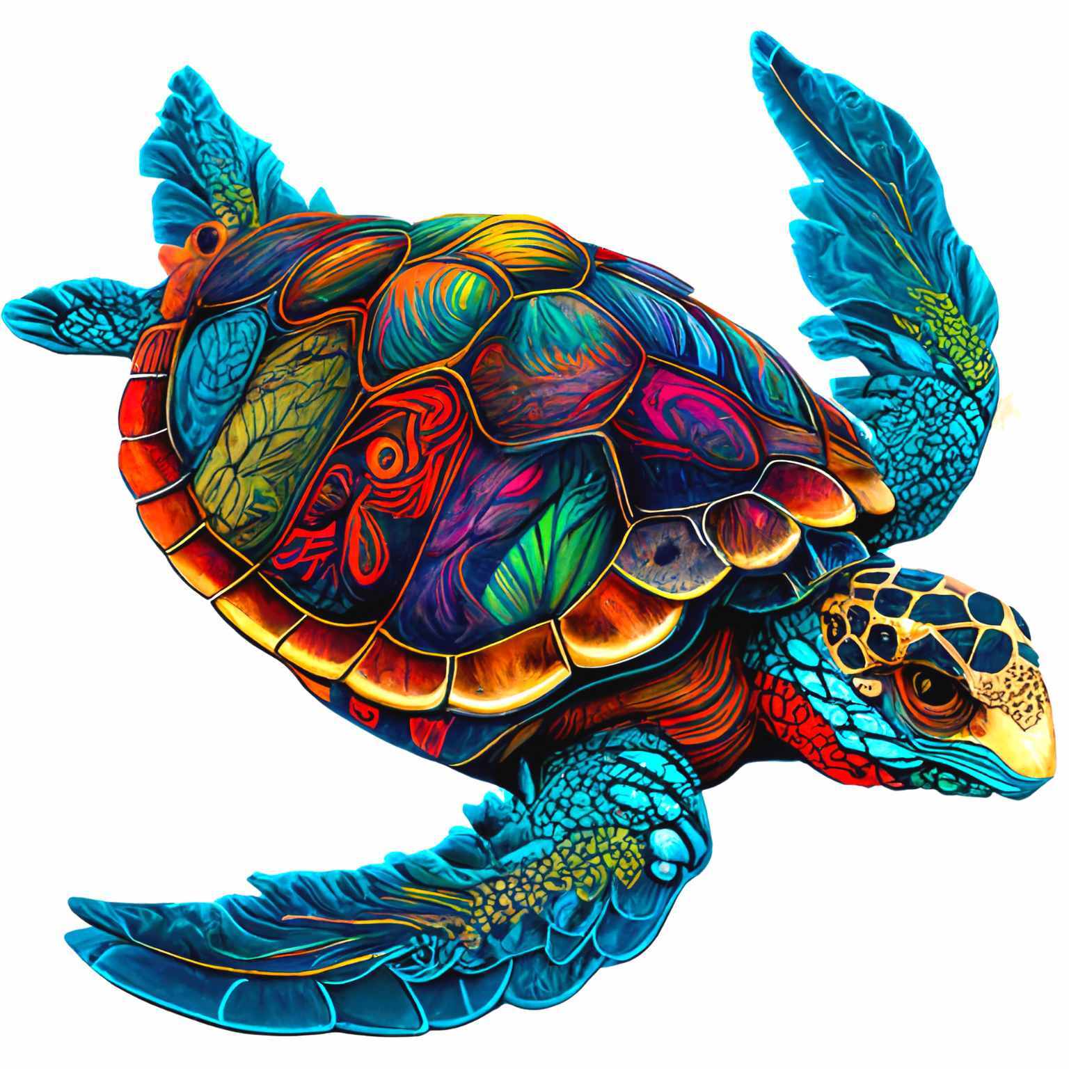 Vibrant Sea Turtle - Jigsaw Puzzle