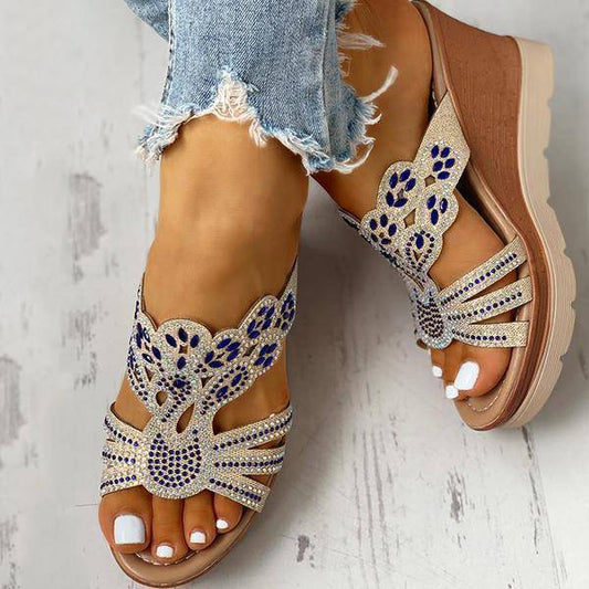 Libiyi Women's Platform Wedge Casual Sandals