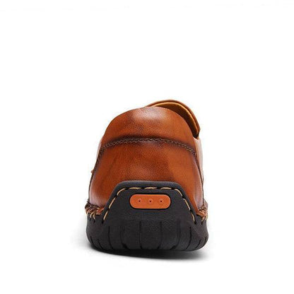 Libiyi Men Hand Stitching Zipper Slip-ons Leather Shoes