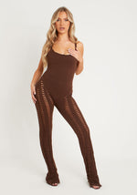 Load image into Gallery viewer, Hollow Laddered Knitted Seam Jumpsuit
