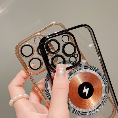 Transparent galvanised copper magnet shell for iPhone