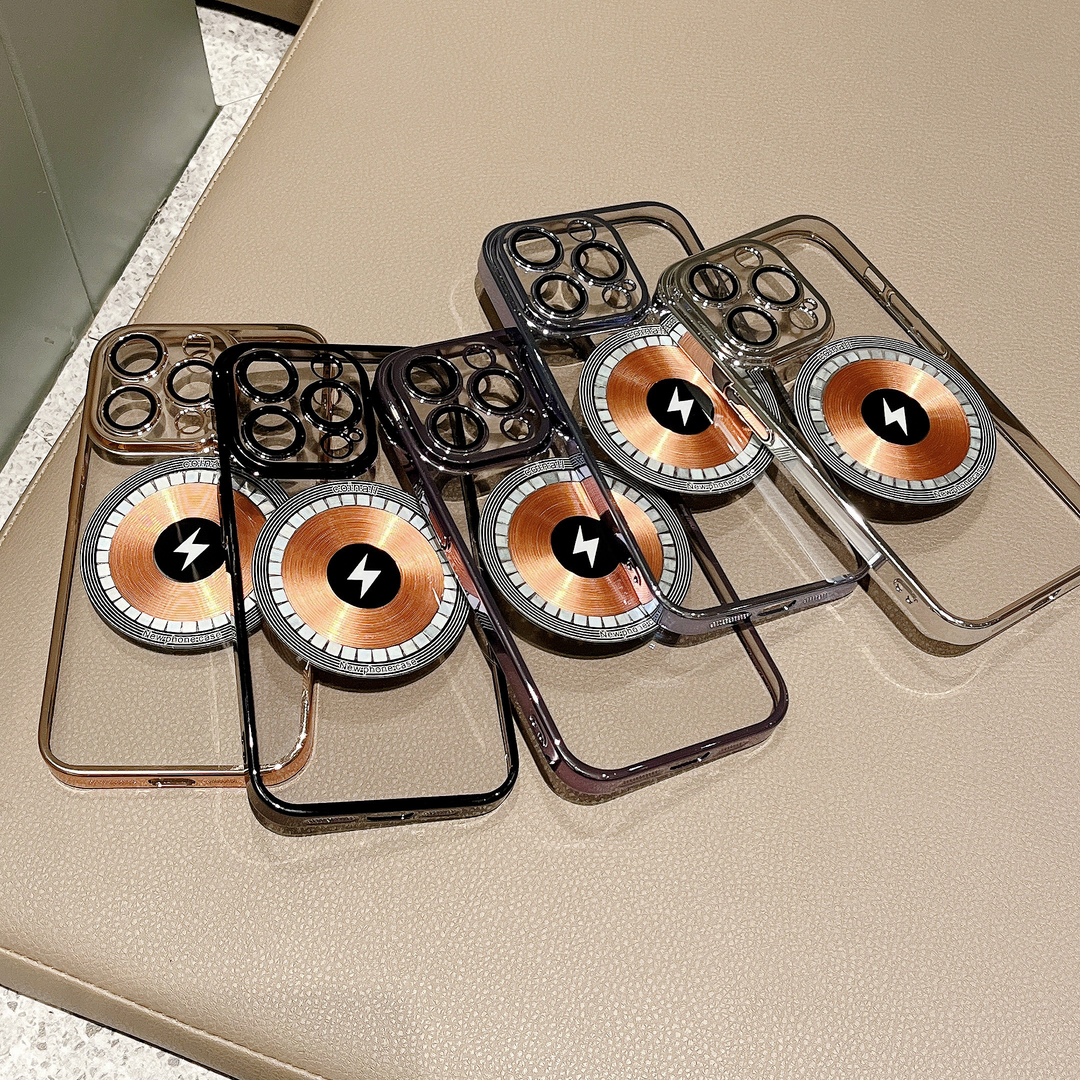 Transparent galvanised copper magnet shell for iPhone
