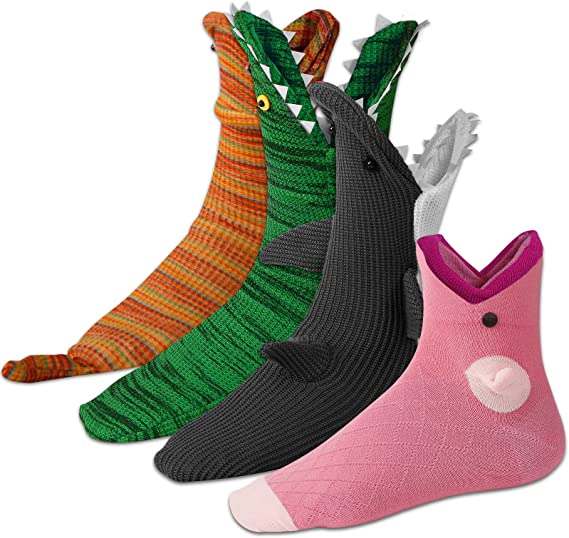 Christmas Unisex Socks Shark Fish Chameleon Crocodile Knitted Socks