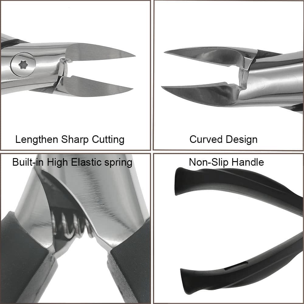 Professional Curved Nail Clippers for Thick and Ingrown Nails