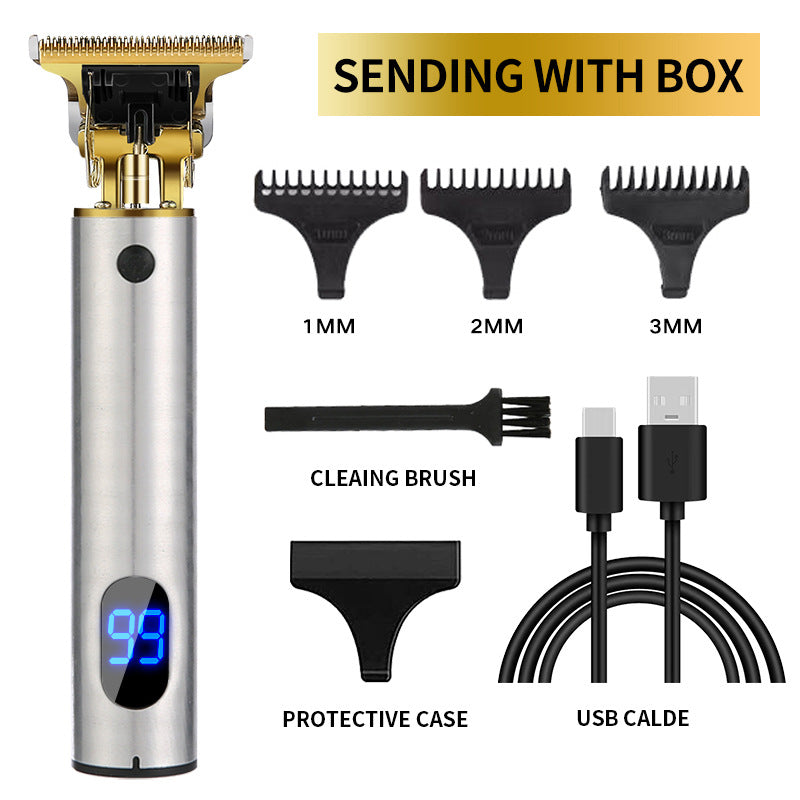 50% OFF! LCD Zero Gapped Hair Trimmer Professional Rechargeable Electric Hair Clippers