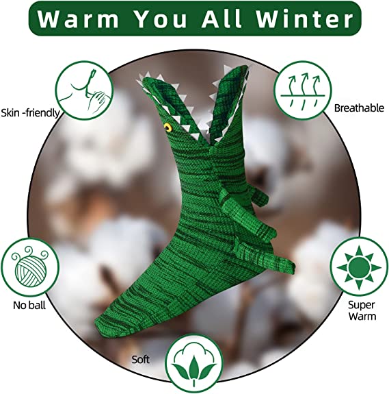 Christmas Unisex Socks Shark Fish Chameleon Crocodile Knitted Socks
