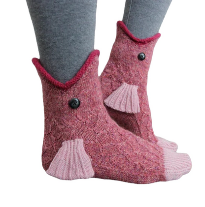 Christmas Unisex Socks Shark Fish Chameleon Crocodile Knitted Socks