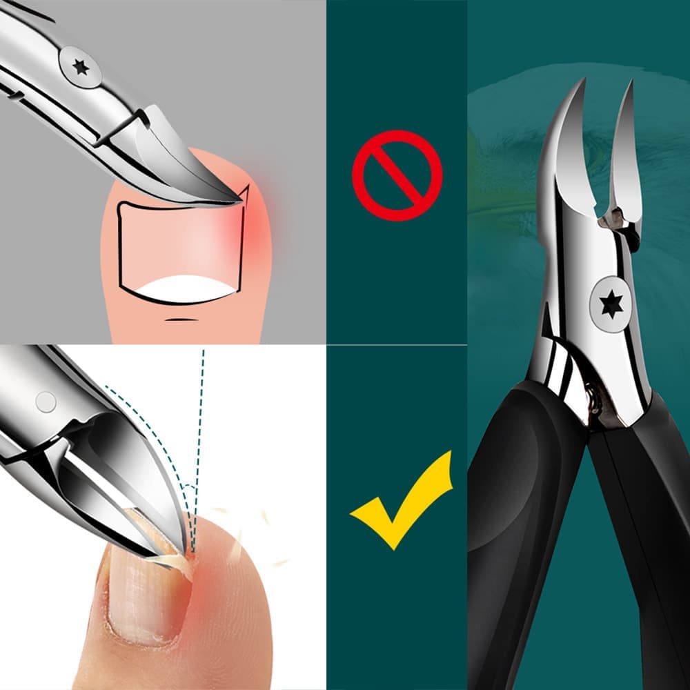 Professional Curved Nail Clippers for Thick and Ingrown Nails