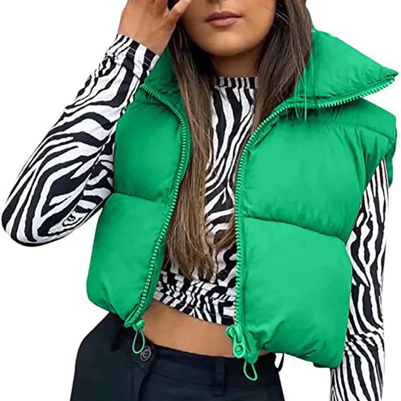 2022 Women Lightweight Puffy Vest Winter Warm Coat Jacket