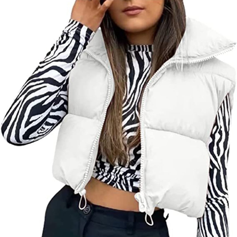 2022 Women Lightweight Puffy Vest Winter Warm Coat Jacket