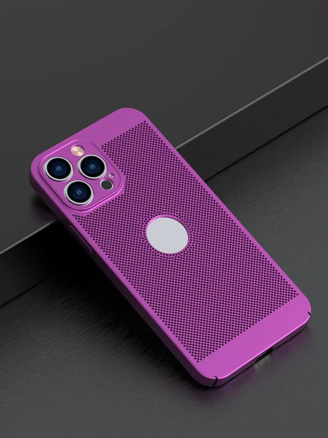 Breathable and heat dissipating phone case with frosted hard case