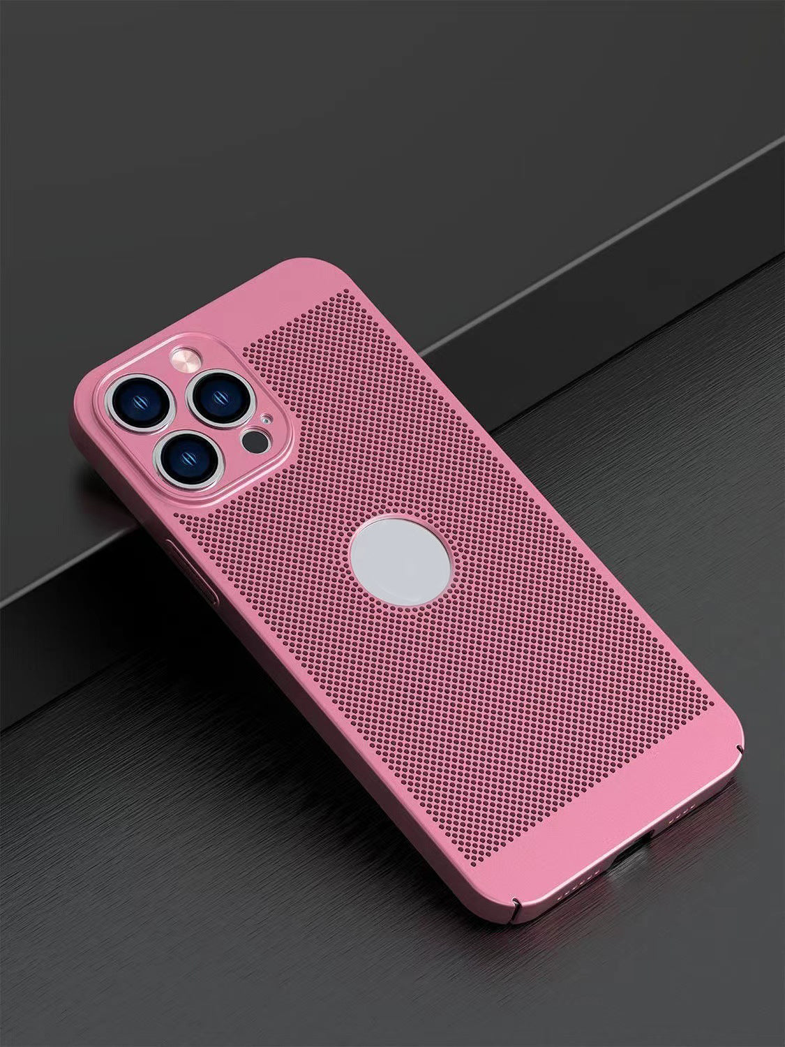 Breathable and heat dissipating phone case with frosted hard case