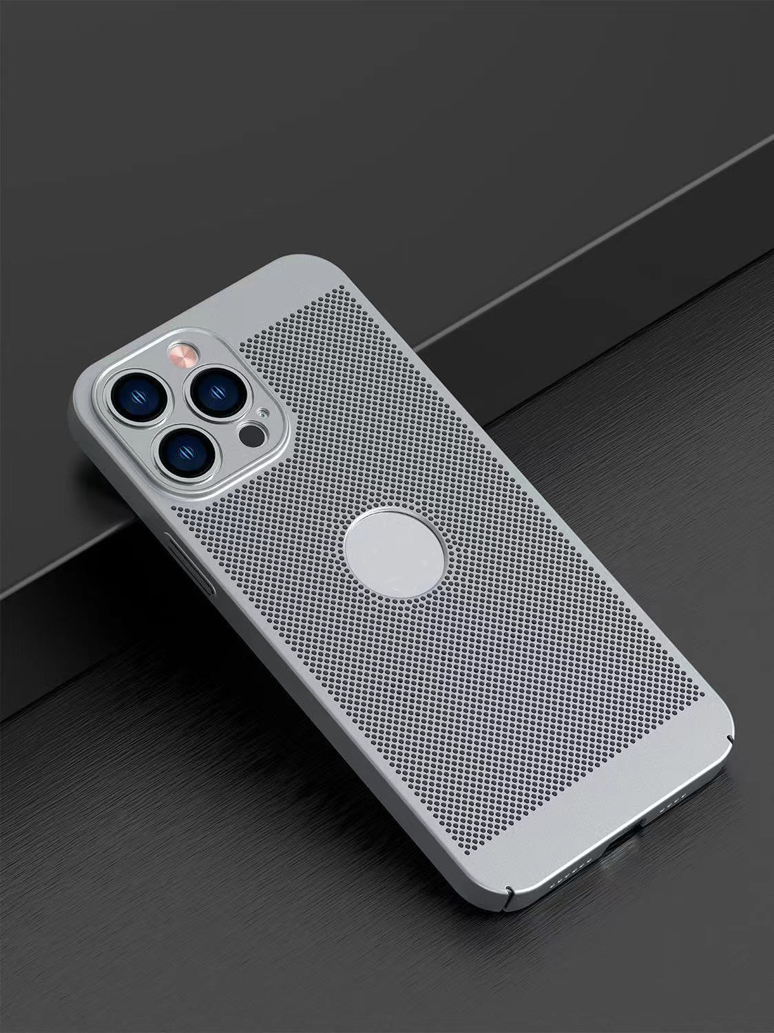 Breathable and heat dissipating phone case with frosted hard case