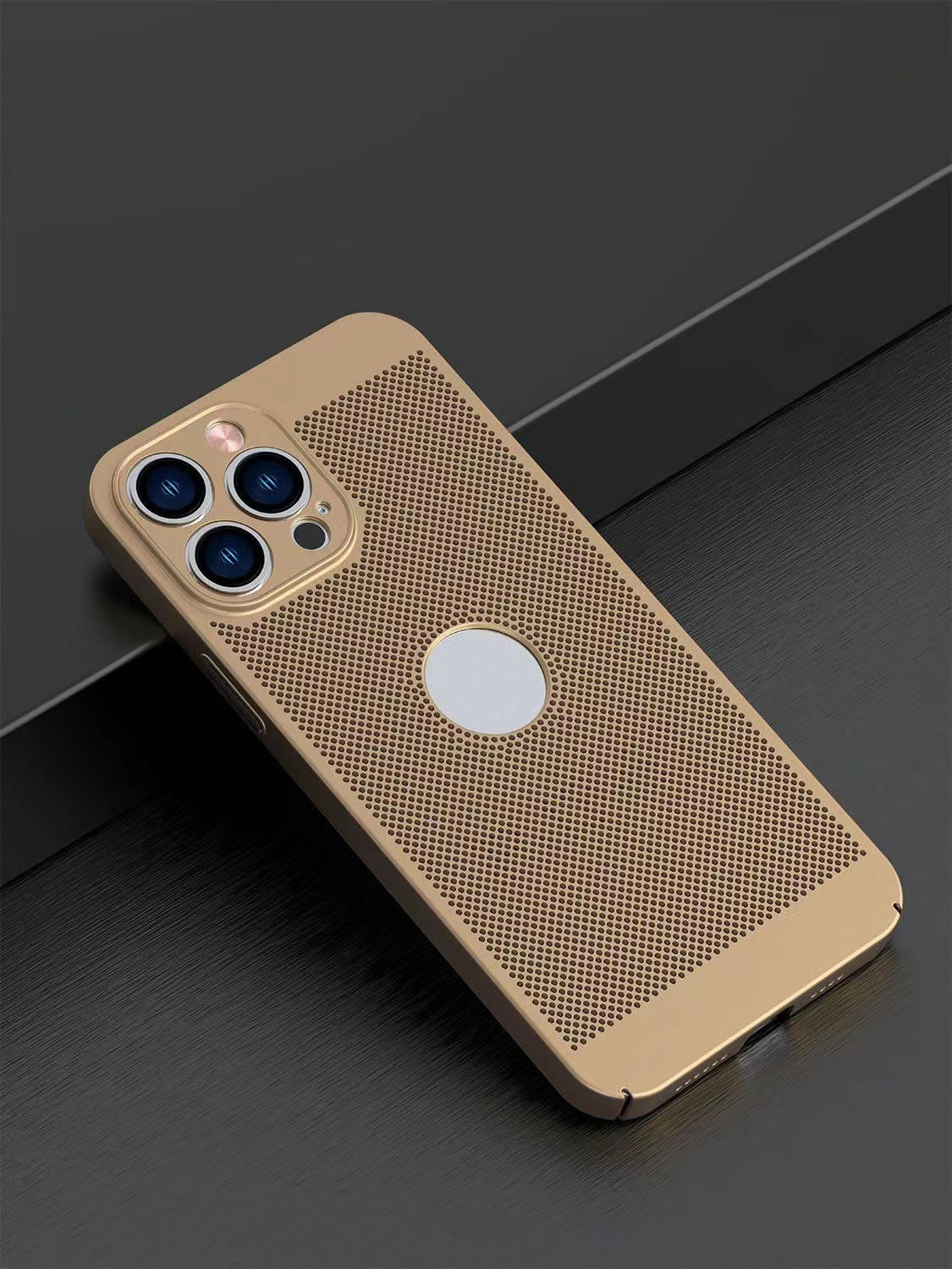 Breathable and heat dissipating phone case with frosted hard case