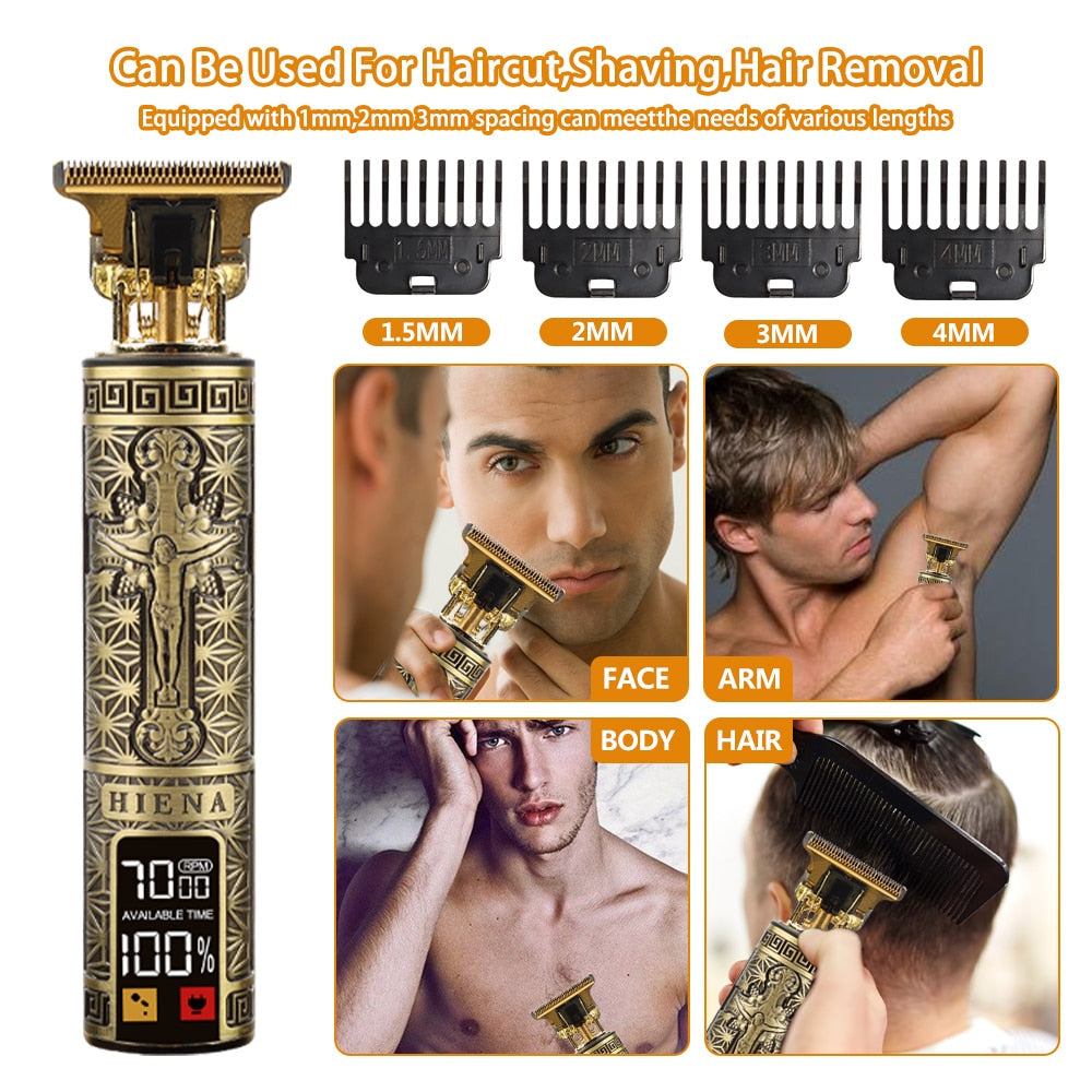 Newest USB Hair Clippers LCD Professional Hair Beards Trimmer