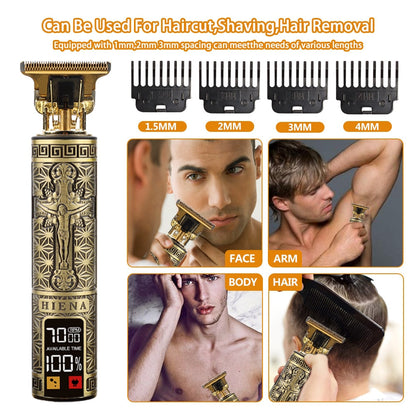 Newest USB Hair Clippers LCD Professional Hair Beards Trimmer