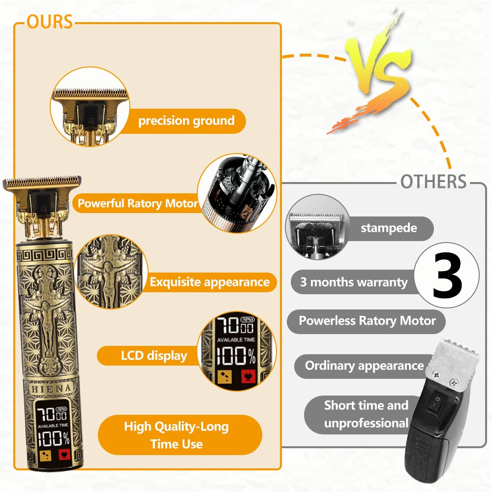 Newest USB Hair Clippers LCD Professional Hair Beards Trimmer