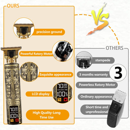 Newest USB Hair Clippers LCD Professional Hair Beards Trimmer