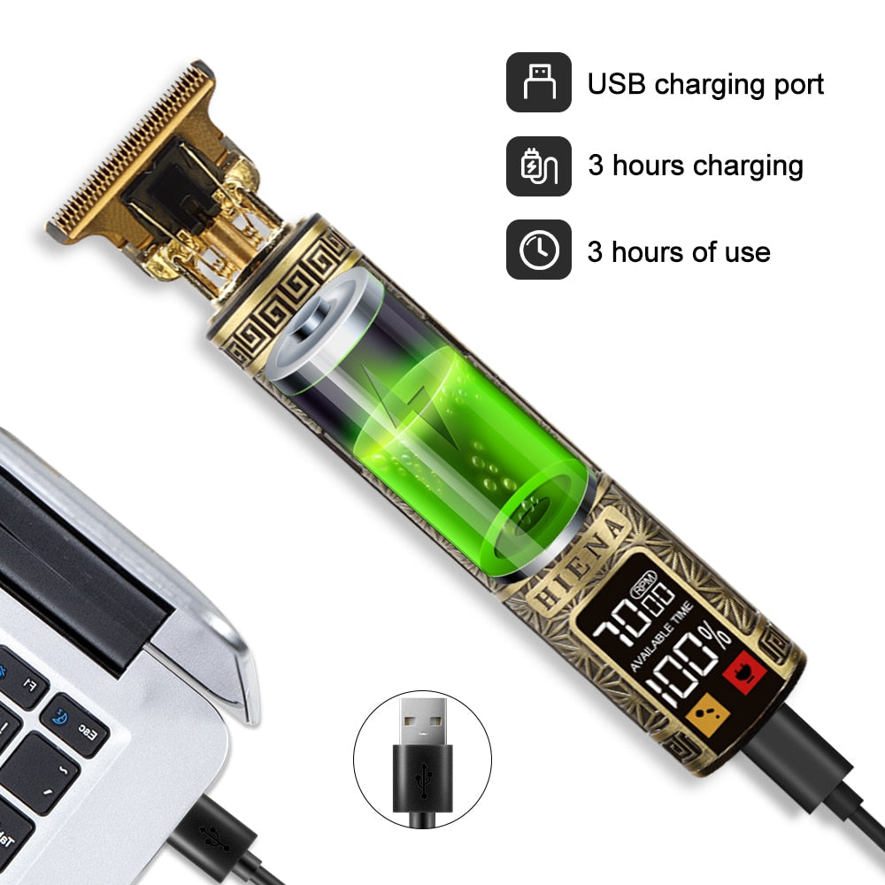 Newest USB Hair Clippers LCD Professional Hair Beards Trimmer
