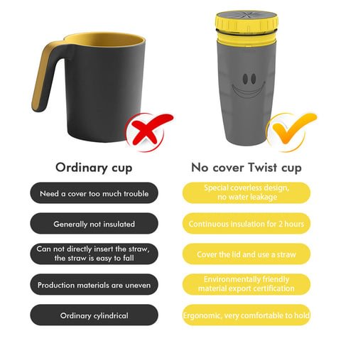Lidless Portable Twist Cup