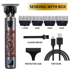50% OFF! LCD Zero Gapped Hair Trimmer Professional Rechargeable Electric Hair Clippers