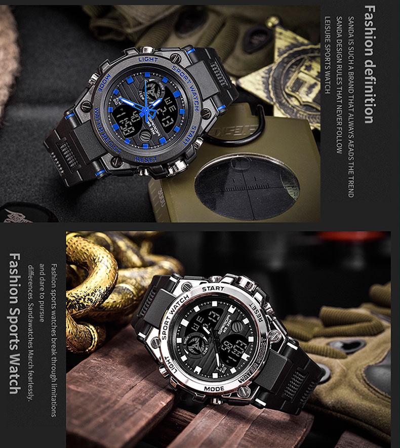Vintage Men Military Style Watch Shock Sports Watches Waterproof