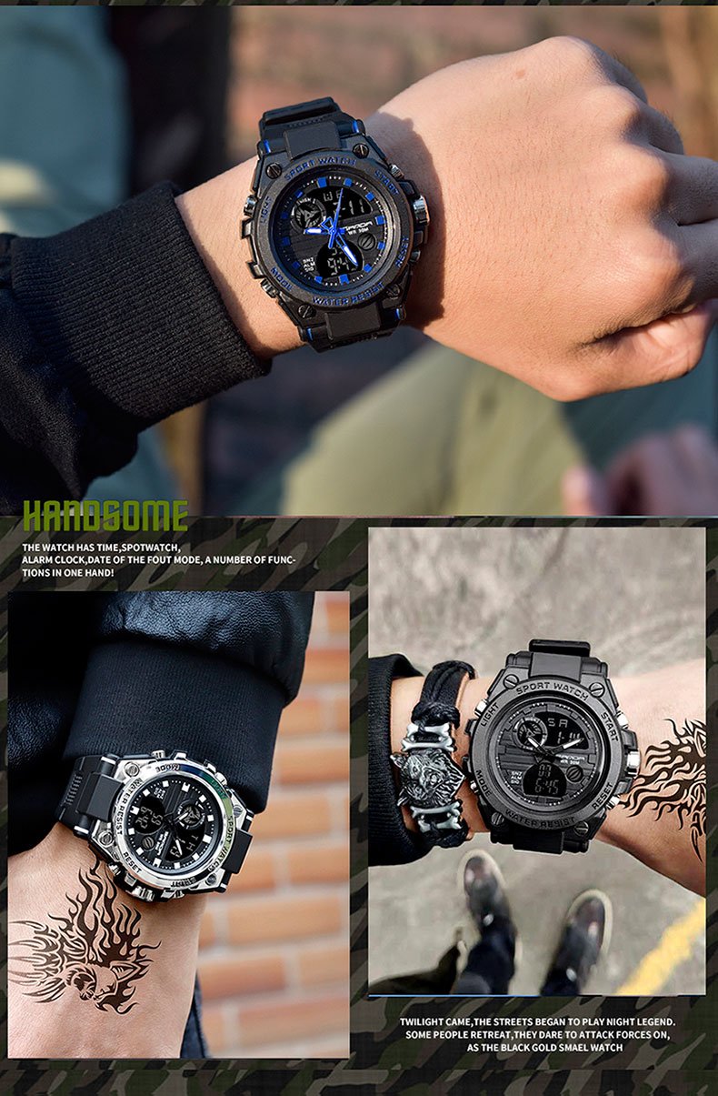 Vintage Men Military Style Watch Shock Sports Watches Waterproof