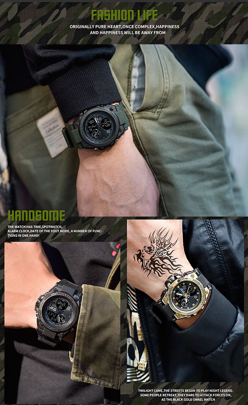 Vintage Men Military Style Watch Shock Sports Watches Waterproof