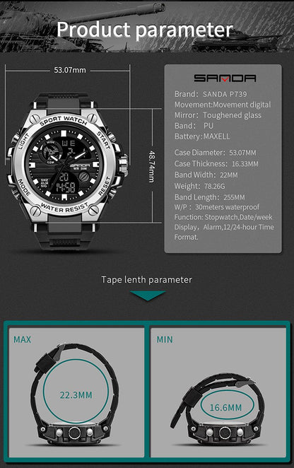 Vintage Men Military Style Watch Shock Sports Watches Waterproof