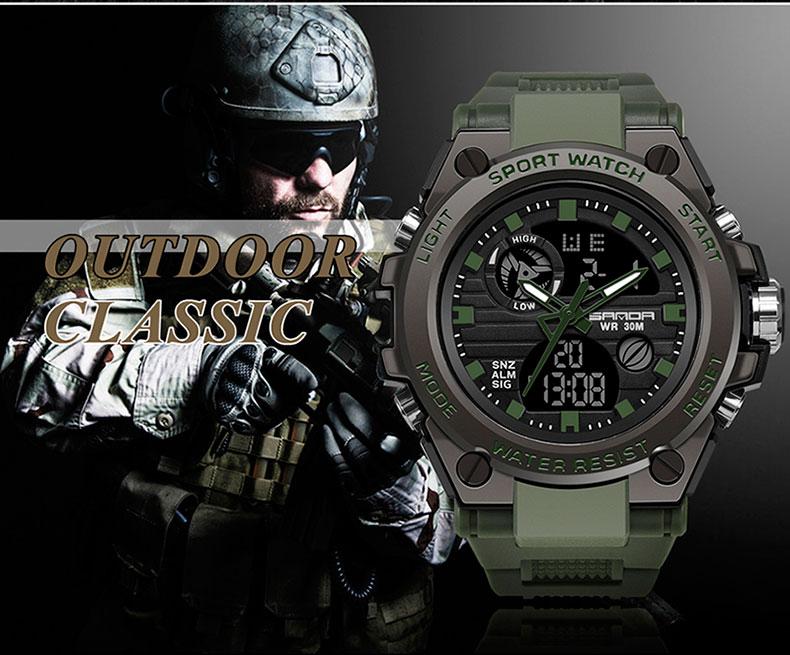Vintage Men Military Style Watch Shock Sports Watches Waterproof