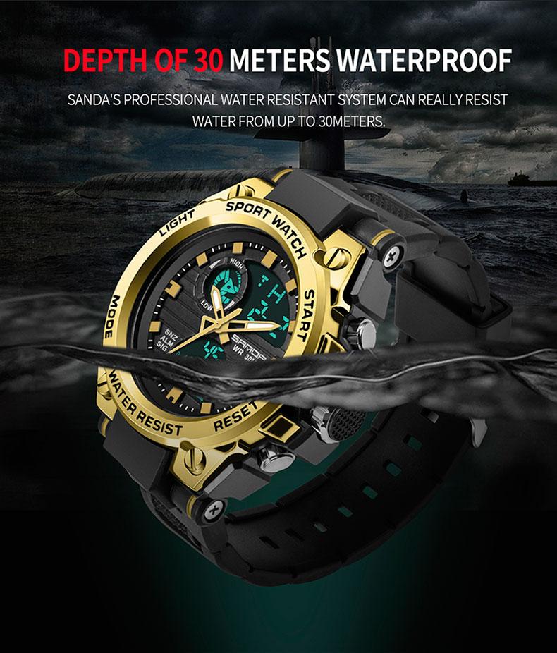 Vintage Men Military Style Watch Shock Sports Watches Waterproof