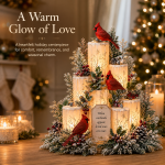 🔥Hot Sale - 50% OFF🔥🐦🕯️Cardinal Memorial LED Candle Centerpiece