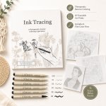 Beginner-Friendly💕Ink Tracing: A Therapeutic Reverse Coloring Experience📚(Deluxe Edition)