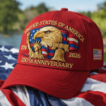 America 250th: 1776–2026 Commemorative Hat – Limited Patriotic Embroidered Edition (Red)