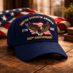 America's 250th Anniversary Eagle Heritage Premium Embroidered Hat (Navy)