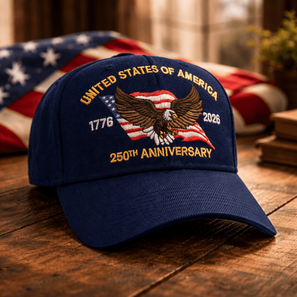 America's 250th Anniversary Eagle Heritage Premium Embroidered Hat (Navy)