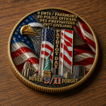 🎖️9/11 Never Forget 25th Anniversary Challenge Coin Carry the memory. Honor the courage. Pass the story forward.