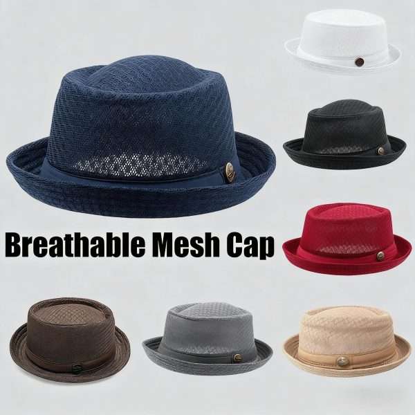 Unisex Breathable Mesh Pork Pie Hat